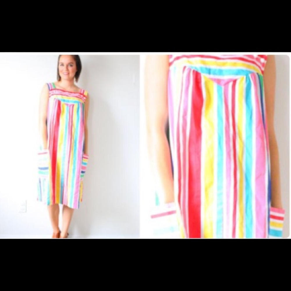 Vintage boho rainbow dress